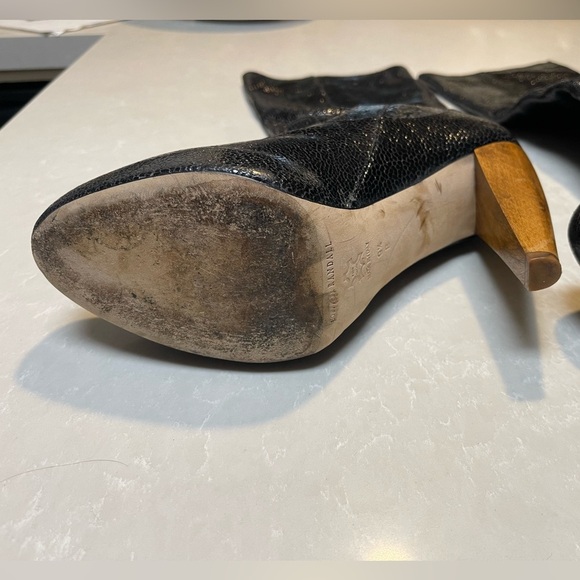 EUC Loeffler Randall Black Textured Leather Boots. Size 9.5 - Picture 10 of 10